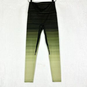 K-Deer Sneaker Length Leggings Size Medium Stripe Ombre Green Athletic